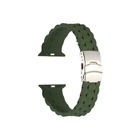 Teleplus Watch Se 40 mm Kordon Mat Silikon Ayarlanabilir KRD72 Koyu Yeşil