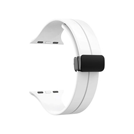 Teleplus Watch Series 3 4 5 44MM Kordon Ayalanabilir Mıknatıslı Mat Silikon KRD84 Beyaz