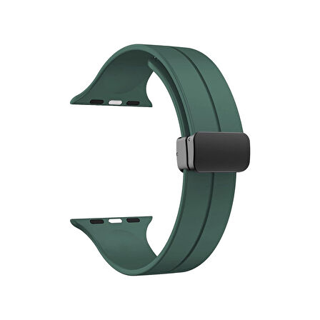 Teleplus Watch 7 41MM Kordon Ayalanabilir Mıknatıslı Mat Silikon KRD84 Koyu Yeşil