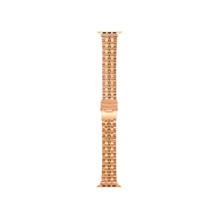 Teleplus Watch Ultra Kordon Mat Parlak Şerit Bakla Desenli KRD54 Bronz