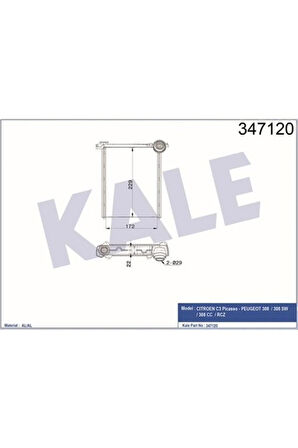 Kalorifer Radyatörü 308 1.4 16V-1.6 16V 07 C3 1.4VTI 09 Kilimalı-Kilimasız Araçlar Için