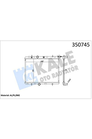 Radyatör C-Elysee-C3-C4-C5 I-P207-P208-P301-P307-P308-P407-P3008-P5008-RCZ 09 mt 380X538X16 96