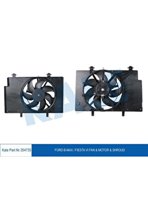 354735-FAN Motoru Davlumbazlı Ford Bmax-Fıesta Vı 380W-345MM Uyumlu