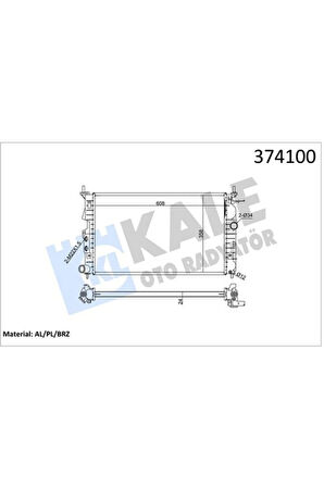 Radyatör Vectra B Ac Klimasız Mek Otom 607X378X24 1300159-1300160-1300180-1300185