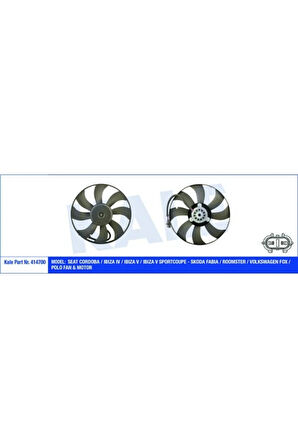414700-FAN Motoru Davlumbazlı Polo 05-09 -Cordoba-Ibıza 02-09 -Fabıa 03-08 1.4tdı 250-6
