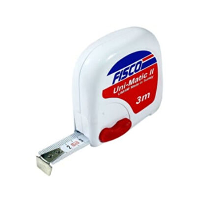 Fısco Uni-matic 3 Metre Çelik Şerit Metre Avuç İçi Rahatlığı Ve Kolay Kilitleme 55mm