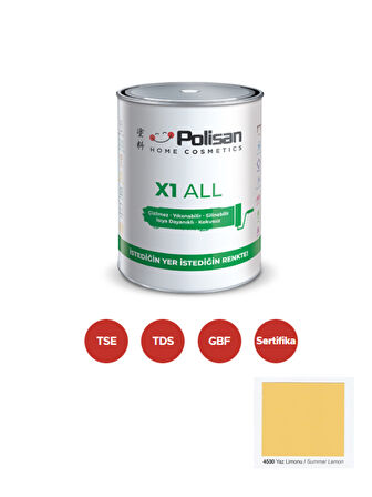 POLİSAN X1 ALL Dönüşüm Boyası 0,75 Lt Yaz Limonu / 4530