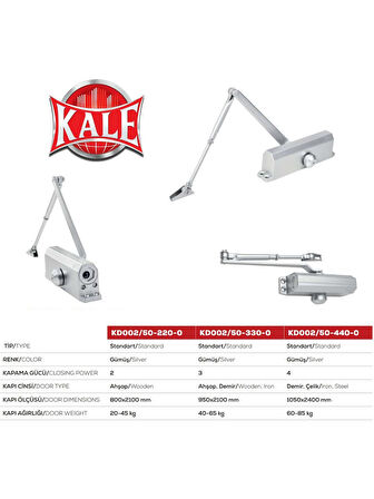 Kale Kapı Hidroliği Gümüş 4  Numara-60*85 KG.