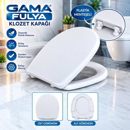 GAMA Fulya Oval Klozet Kapağı Beyaz - 42003