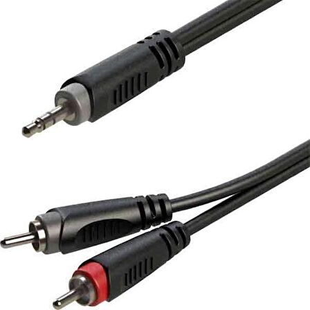 Roxtone RX-K12901A 1 Metre 3.5 mm Stereo - Çift Rca Gitar Ses Kablo