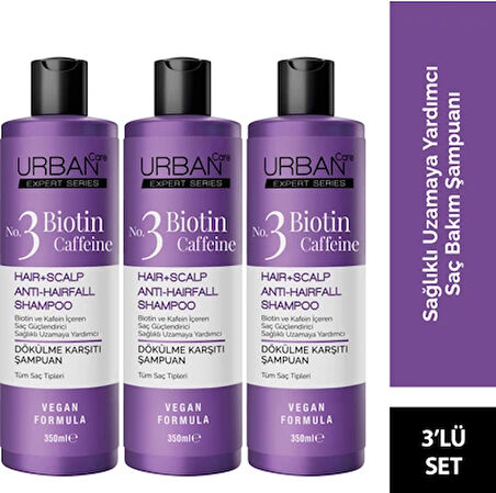 Urban Care Expert Biotin & Caffein Şampuan 350 ml x 3 Adet
