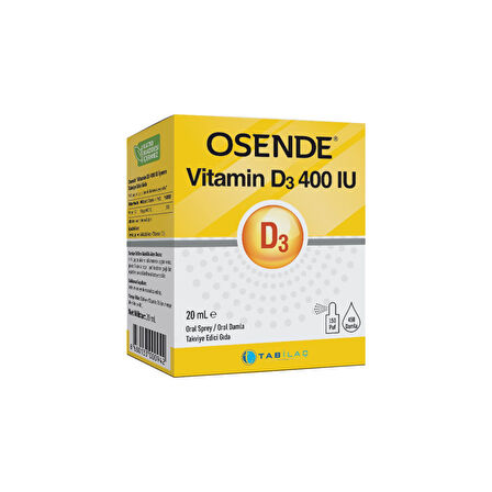 Vitamin D3 400 IU Damla Sprey 20 ml - Dezenfektan Hediyeli (%72 Alkol)
