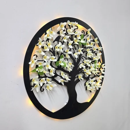 Led Işıklı ve Beyaz Sakura Hayat Ağacı Tablo 40cm