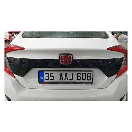 Çmk Honda Civic Fc5 2016-2020 Bagaj Kapağı Plaka Üst Kaplaması Piano Black
