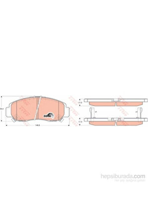 - Fren Balatası Ön (Honda :Fr-V 1.7,2.0 Vtec,2.2Cdtı (2004-) - Gdb3268