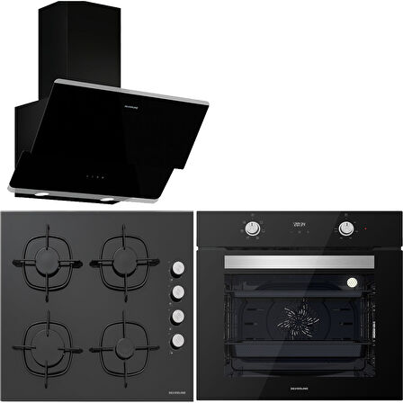 Silverline BO6502B02 - CS5335B01 - 3490 Oslo Siyah Ankastre Set