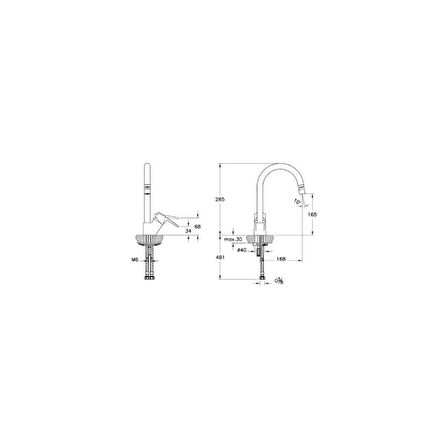 Artema Flow Soft C Tipi Mutfak Eviye Bataryası A43404