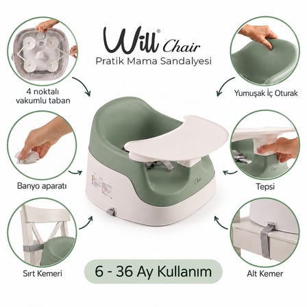 Chair Pratik Mama Sandalyesi - Green