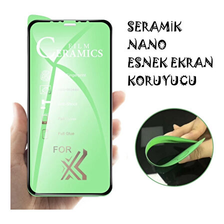 Apple iPhone Xs Max Ekran Koruyucu Seramik Nano Cam Esnek Tam Full Kaplayan Kırılmaz