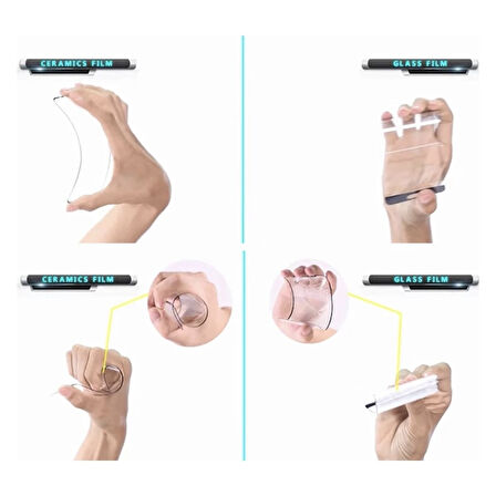 Apple iPhone 12 Pro Max Ekran Koruyucu Seramik Nano Cam Esnek Tam Full Kaplayan Kırılmaz