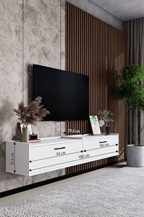 LİFEDECO TV ÜNİTESİ 180 CM DUVARA MONTE LD-1001-M1M1F90