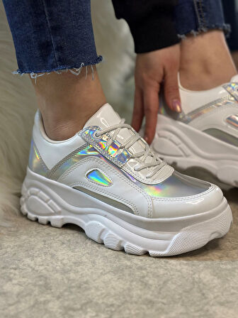 Günlük Kadın Spor Ayakkabı Yüksek Taban 6 Cm Sneaker 001