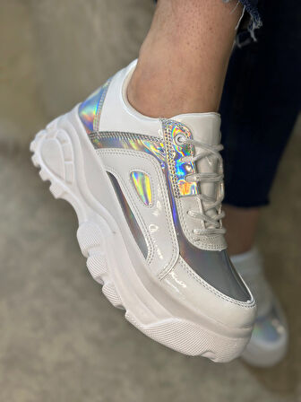 Günlük Kadın Spor Ayakkabı Yüksek Taban 6 Cm Sneaker 001