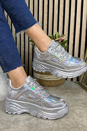 Günlük Kadın Spor Ayakkabı Yüksek Taban 6 Cm Sneaker 001