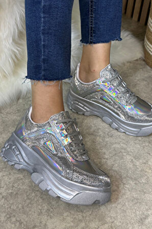 Günlük Kadın Spor Ayakkabı Yüksek Taban 6 Cm Sneaker 001