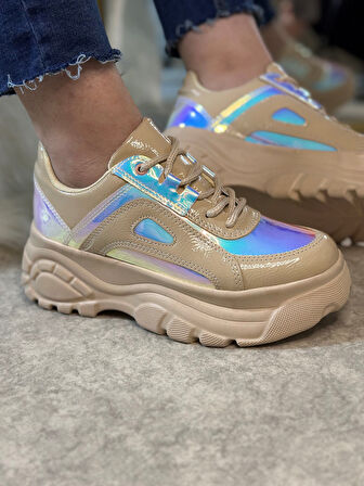 Günlük Kadın Spor Ayakkabı Yüksek Taban 6 Cm Sneaker 001