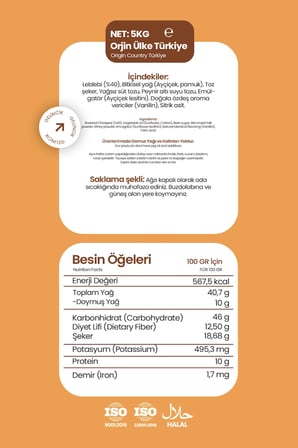 Kahvaltılık Sürülebilir Doğal Katkısız 5kg Özel Üretim Orijinal Leblebi Kreması