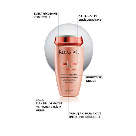 Bain Fluidéaliste Kolay Şekillendirme Sağlayan ve Elektriklenme Karşıtı Şampuan 250ml