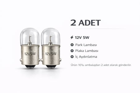 Inwells R5W 12V 5W Standart Oto Ampulü - Stop, Sinyal, Park Lambası - 2 Adet