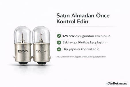 Inwells R5W 12V 5W Standart Oto Ampulü - Stop, Sinyal, Park Lambası - 2 Adet