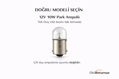 Inwells R5W 12V 10W Standart Oto Ampulü - Stop, Sinyal, Park Lambası - 10 Adet