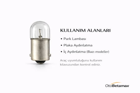 Inwells R5W 12V 10W Standart Oto Ampulü - Stop, Sinyal, Park Lambası - 2 Adet