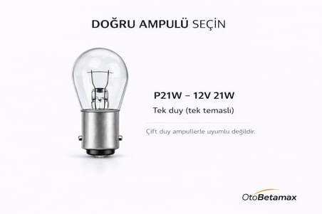 Inwells P21W 12V 21W Standart Oto Ampulü - Stop, Sinyal, Geri Vites Lambası - 10 Adet