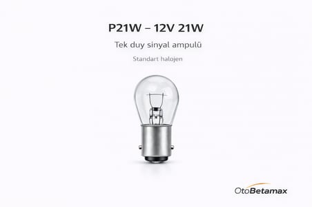 Inwells P21W 12V 21W Standart Oto Ampulü - Stop, Sinyal, Geri Vites Lambası - 10 Adet