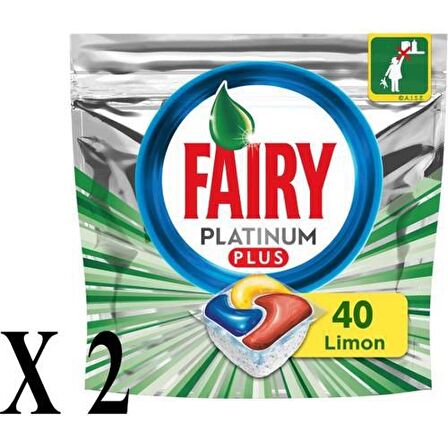 Fairy Platinum Plus 80 Yıkama Tablet Bulaşık Makinesi Deterjanı 2x40 Adet 