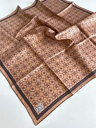 Levidor Tivil Saf İpek Eşarp 49247 Soğan Kabuğu Karışık Desen