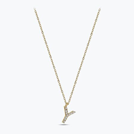 Altın Y Harfi Kolye