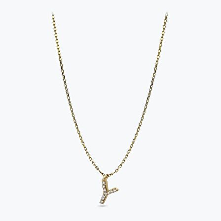 Altın Y Harfi Kolye