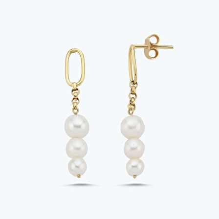 Altın İncili Küpe