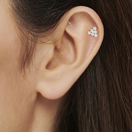 Altın Tragus Taşlı Piercing