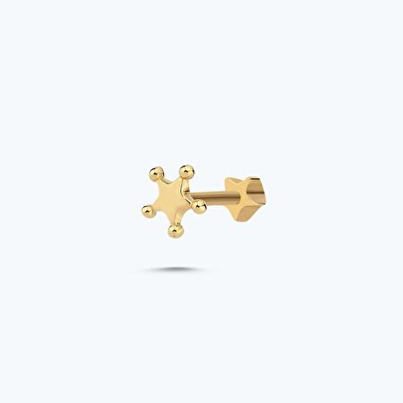 Altın Tragus Yıldız Piercing