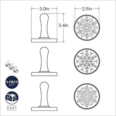 Nordicware Kar Taneleri Kurabiye Baskı Pulları