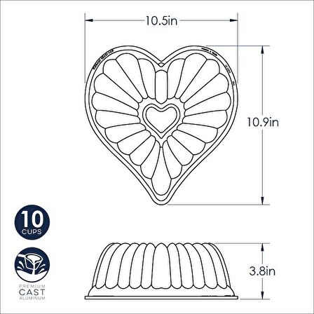 Nordicware Elegant Kalp Bundt Kek Kalıbı