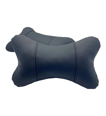 Suzuki Alto İçin koltuk başlığı uyumlu yastık - Siyah Deri 2 adet set