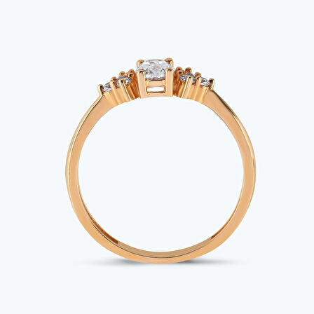 Altın Oval Taşlı Yüzük