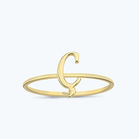 Altın Ç Harfi Yüzük